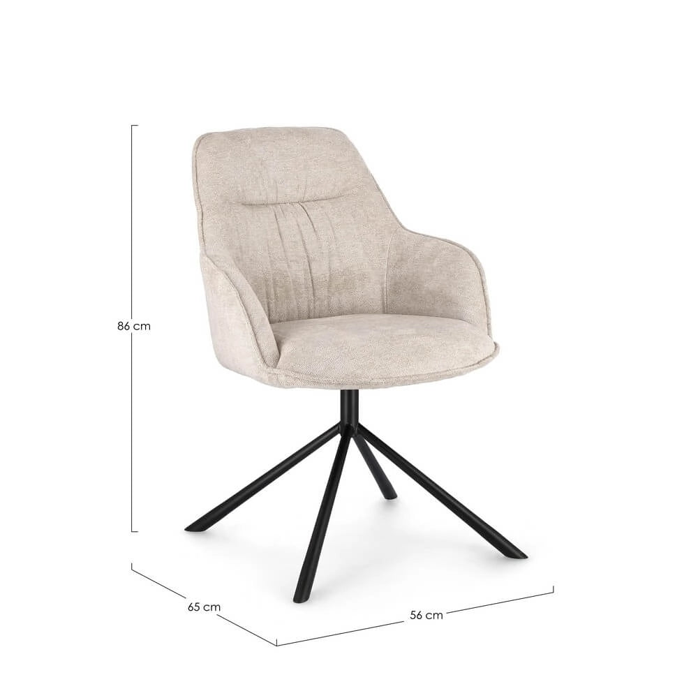 Set di 2 Poltrone Imbottite in Tessuto con Braccioli e Gambe in Acciaio - EFFORTLESS
