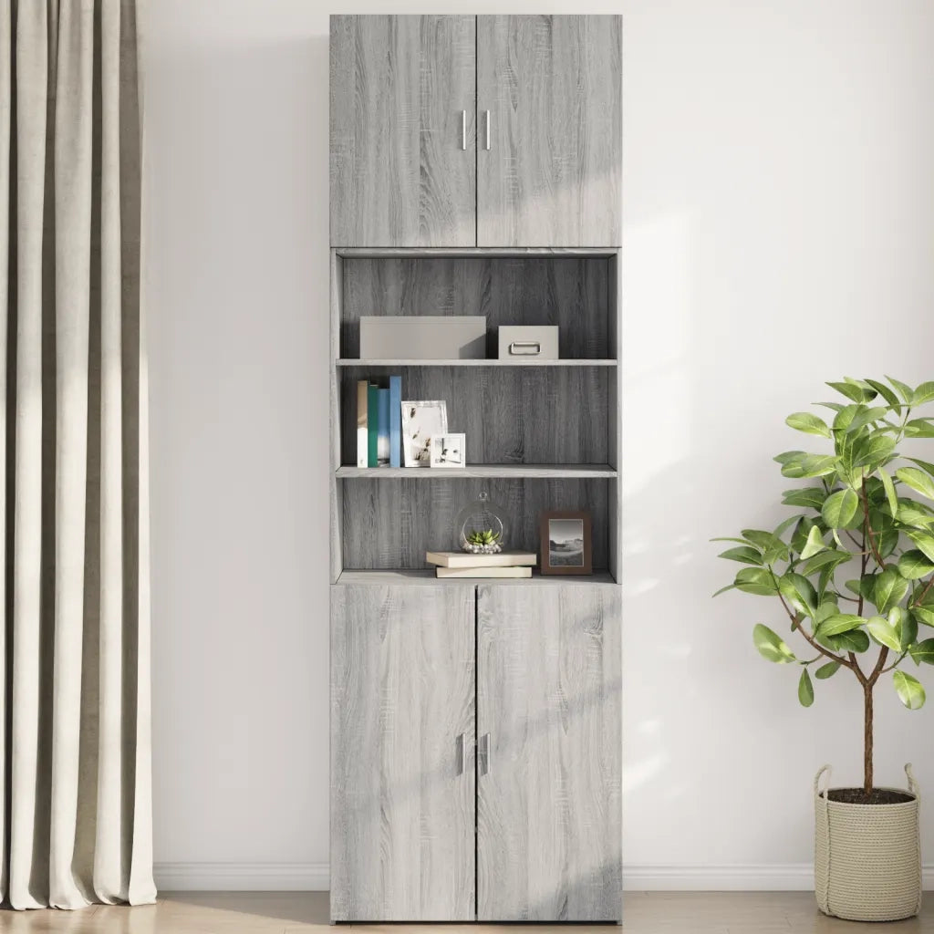 Armadietto a Muro | Mobile a Parete Grigio Sonoma 80x42,5x64cm in Legno Multistrato