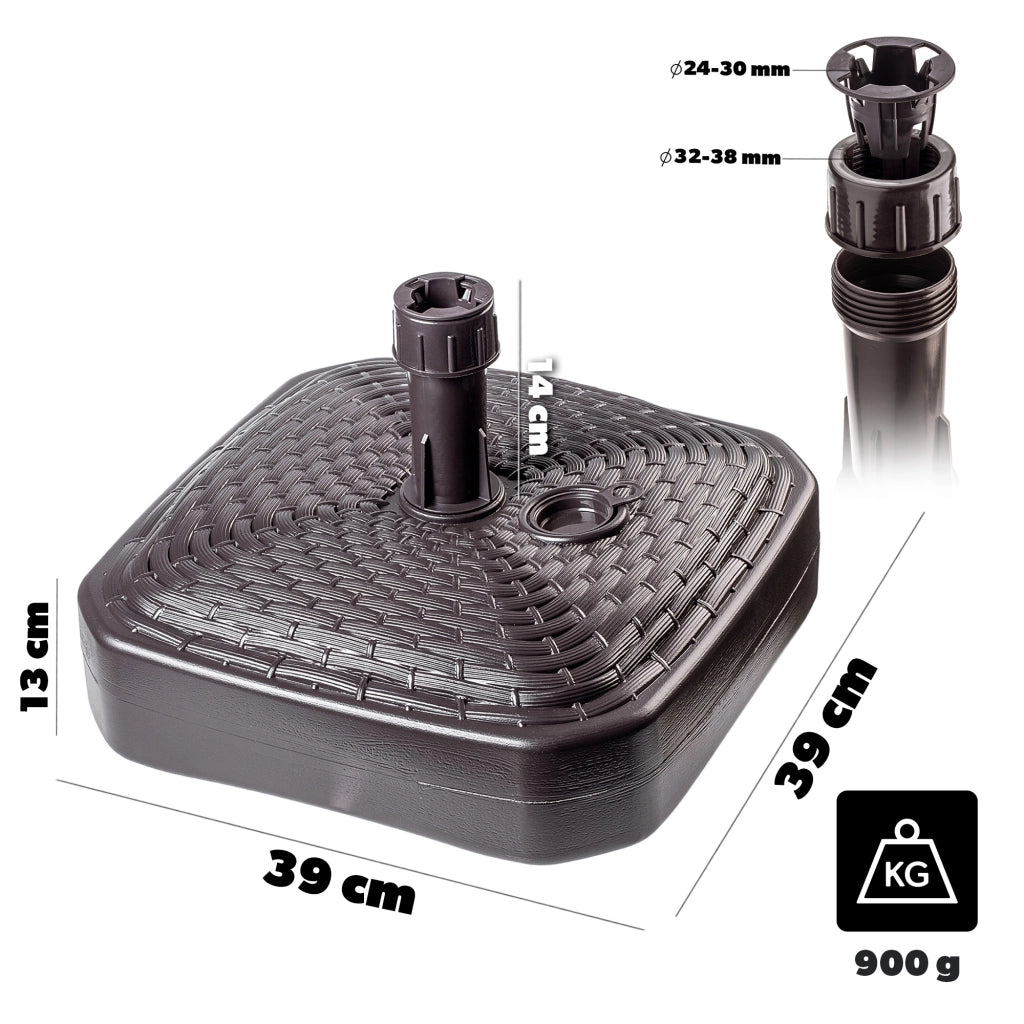 Base per ombrellone KADAX, supporto per ombrellone da giardino, quadrato, 39 cm, peso