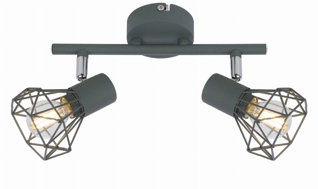 Plafoniera Candellux Verve grigia metallo 2xE14 IP20