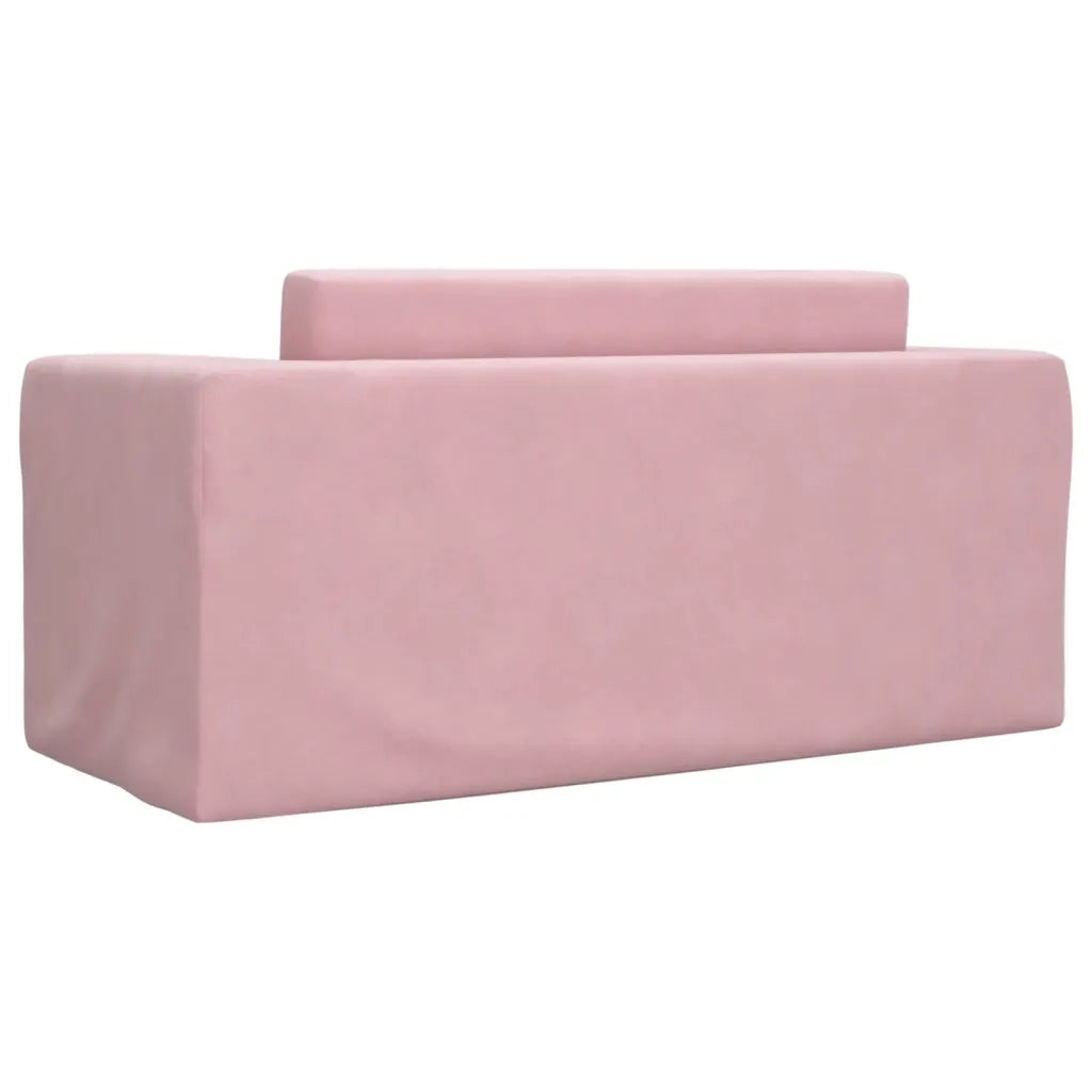 Divano Letto per Bambini a 2 Posti-Sofa Letto-Daybed-Divanetto Rosa in Morbido Peluche 810819