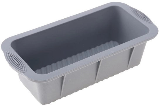 Piastrello - Forma di pane e brownie in silicone - Rectangolare - Grigio - 100% BPA libero - Forma di torta in silicone flessibile