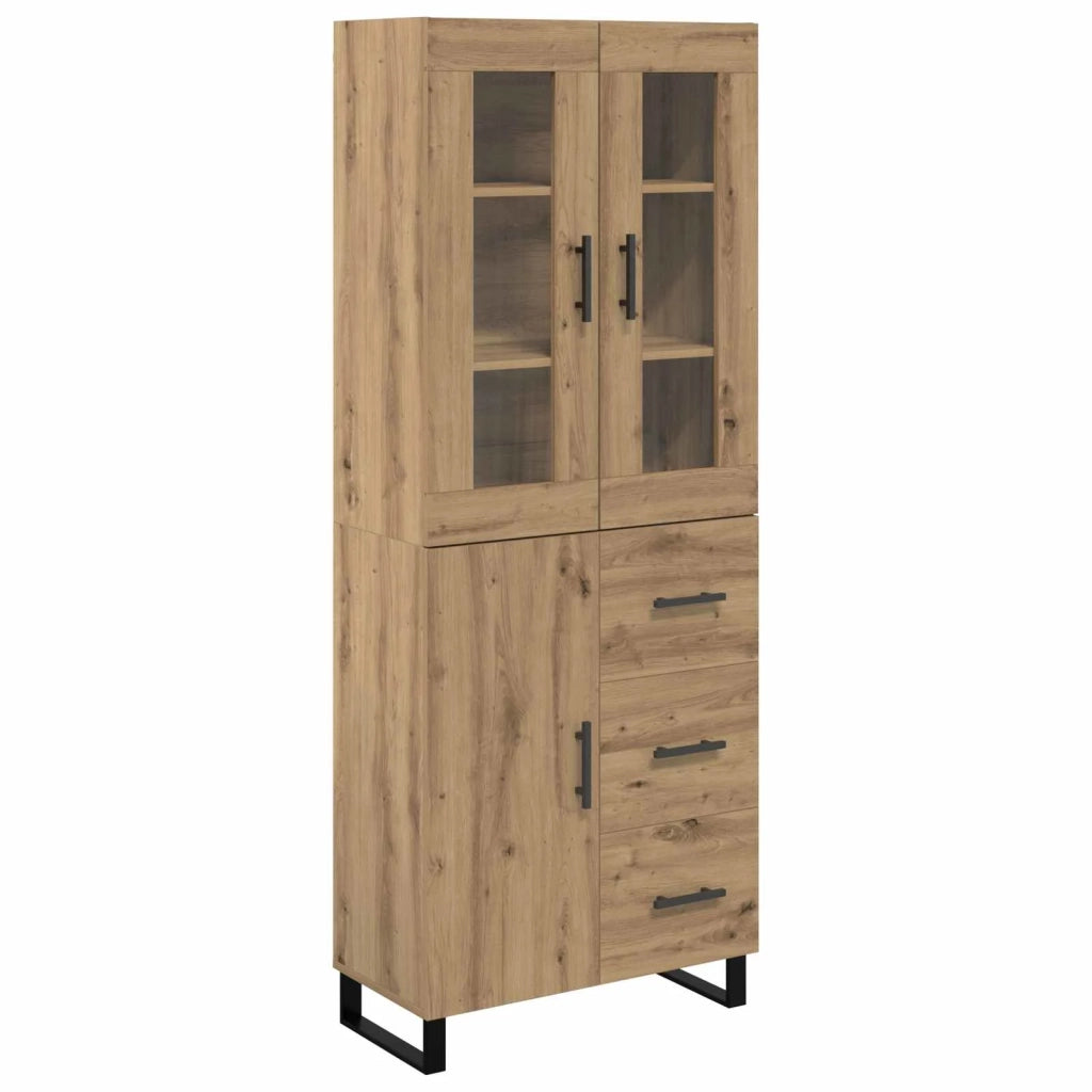 Credenza 2 pcs Rovere artigianale Legno multistrato