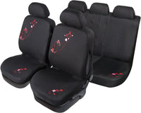 Set Completo Coprisedili Glamour Universale nero- rosso