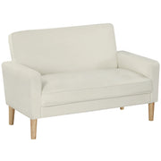 Divano 2 posti in tessuto crema con gambe in legno ¨C zephmum ¨C crema