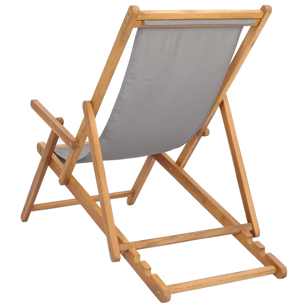 Sedia da spiaggia Grigio Chiaro Legno di teak solido