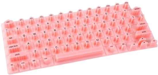 Copertura per tastiera - Silicone - Rosso - Disegno stellare - Idonea per MacBook - 28 x 11,5 cm