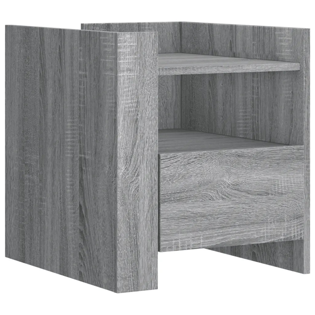Comodino-Tavolino da notte Grigio Sonoma 45x50x50 cm in Truciolato 666237