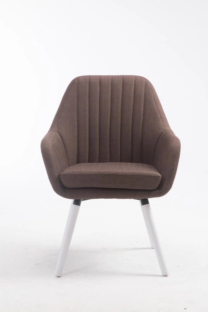 Poltroncina Florian in tessuto marrone,bianco