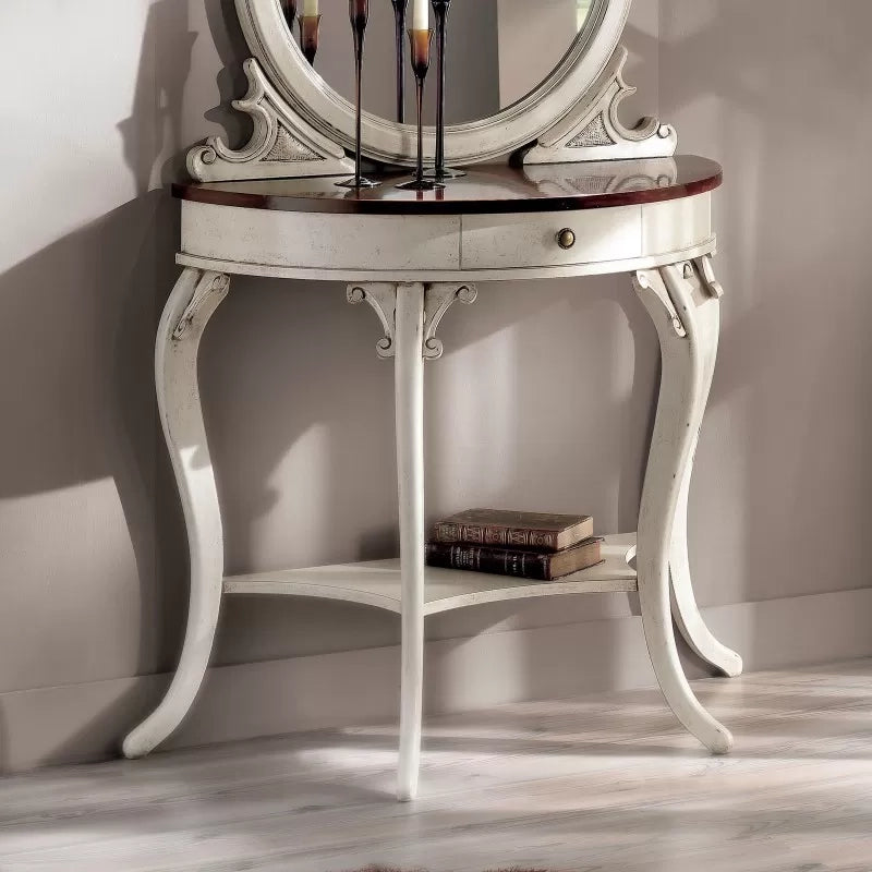 Consolle 1 cassetto classica legno bicolore shabby - Mobili 2G