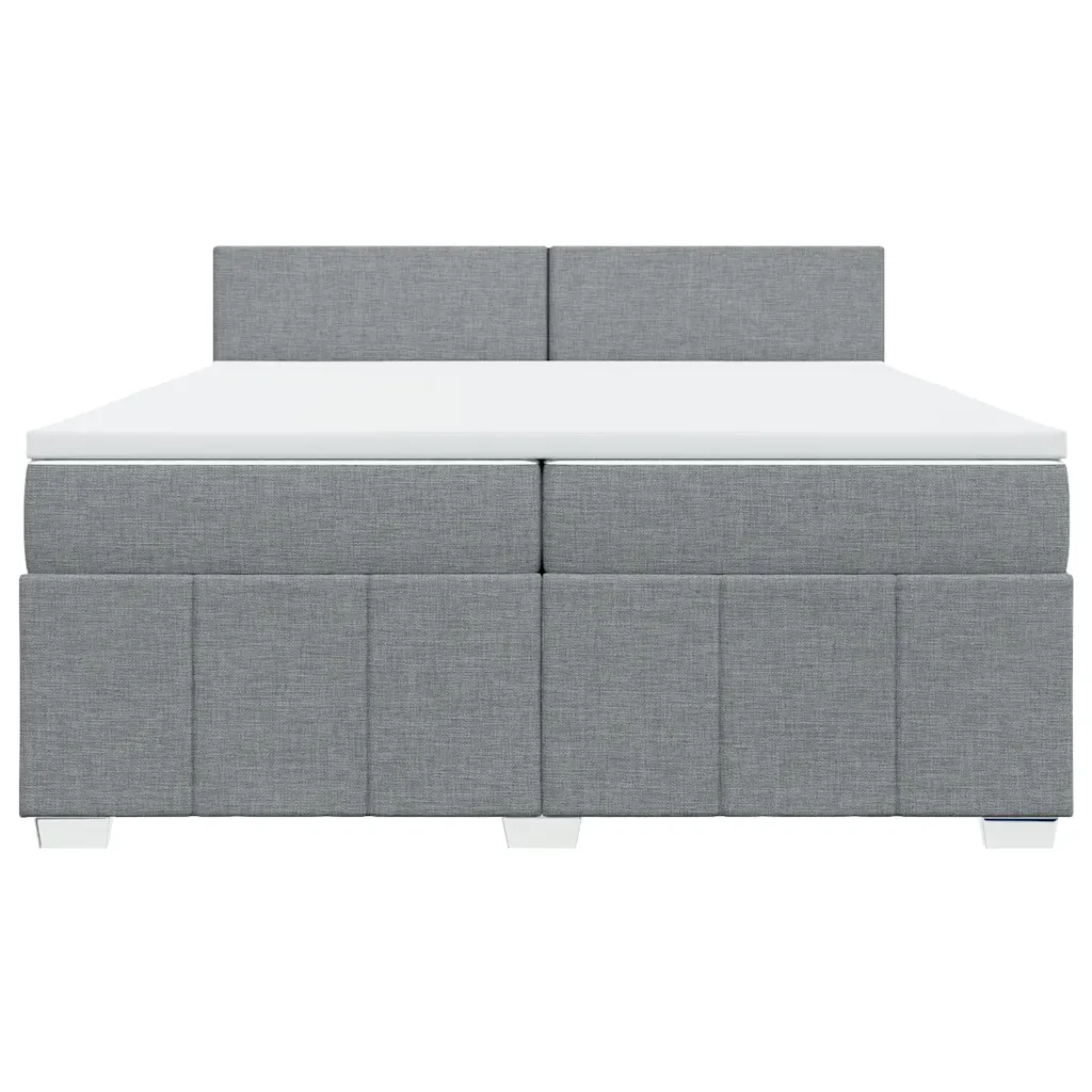 Giroletto a Molle con Materasso Grigio Chiaro 200x200cm Tessuto