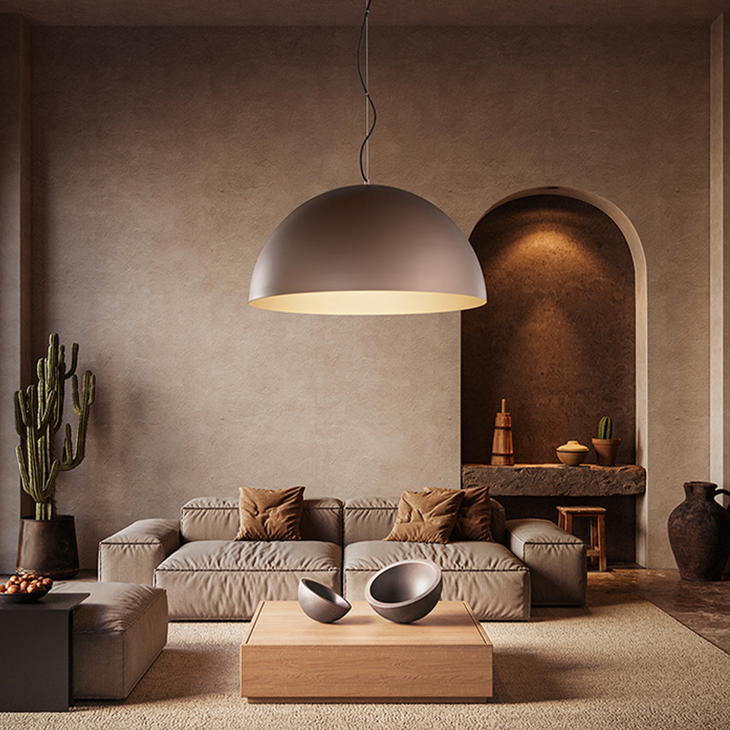 Sospensione Contemporanea Steel Metallo Marrone 1 Luce E27 Ip20 D80