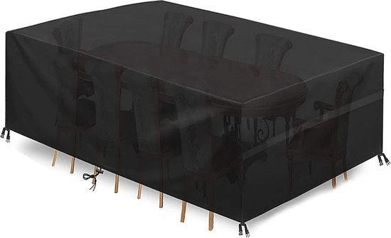 Ombrellone per tavolo da giardino impermeabile, 420D Oxford, resistente al freddo e ai raggi UV (350 x 260 x 90 cm)