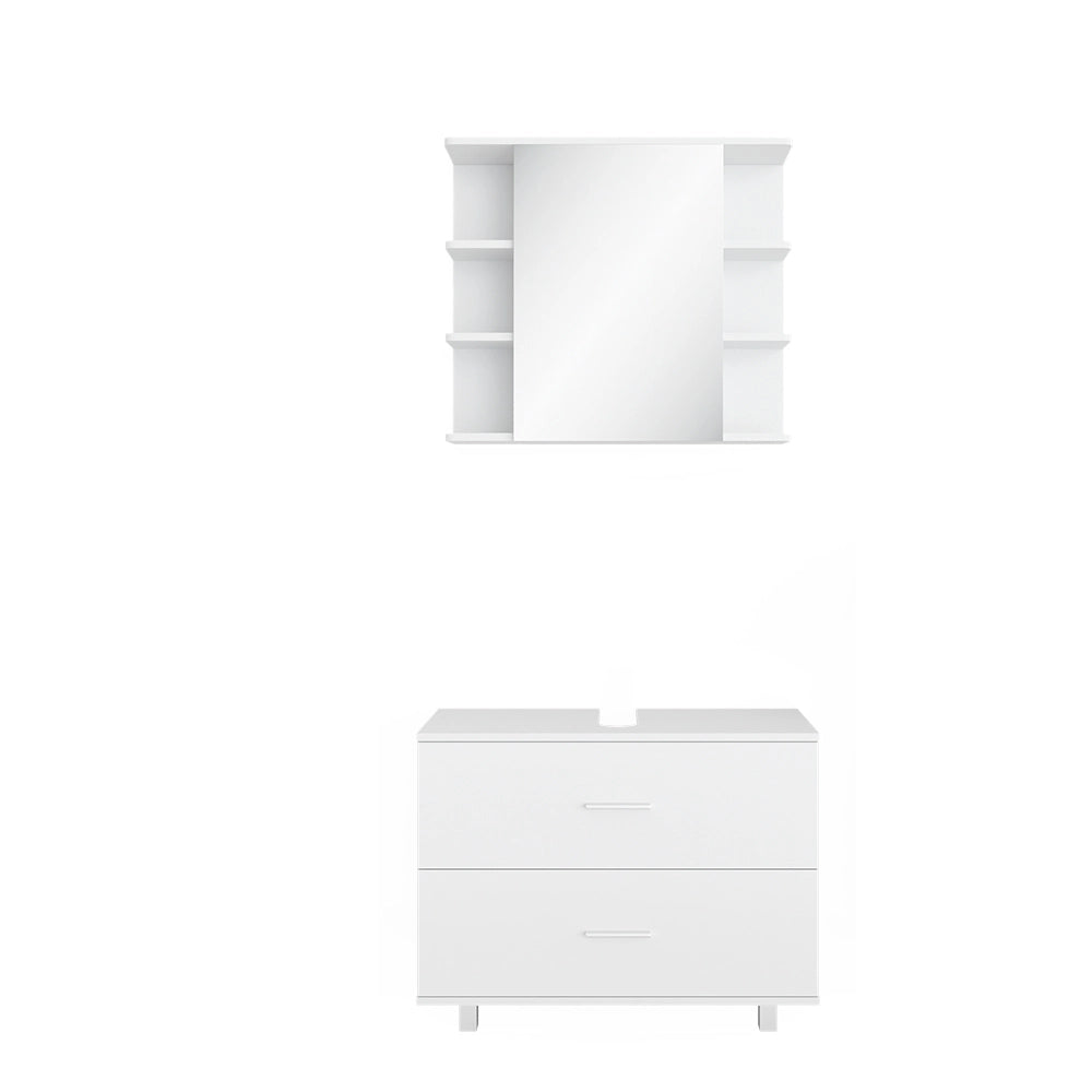 Vicco Set mobili bagno Bianco 2 parti, mobile base 80 cm