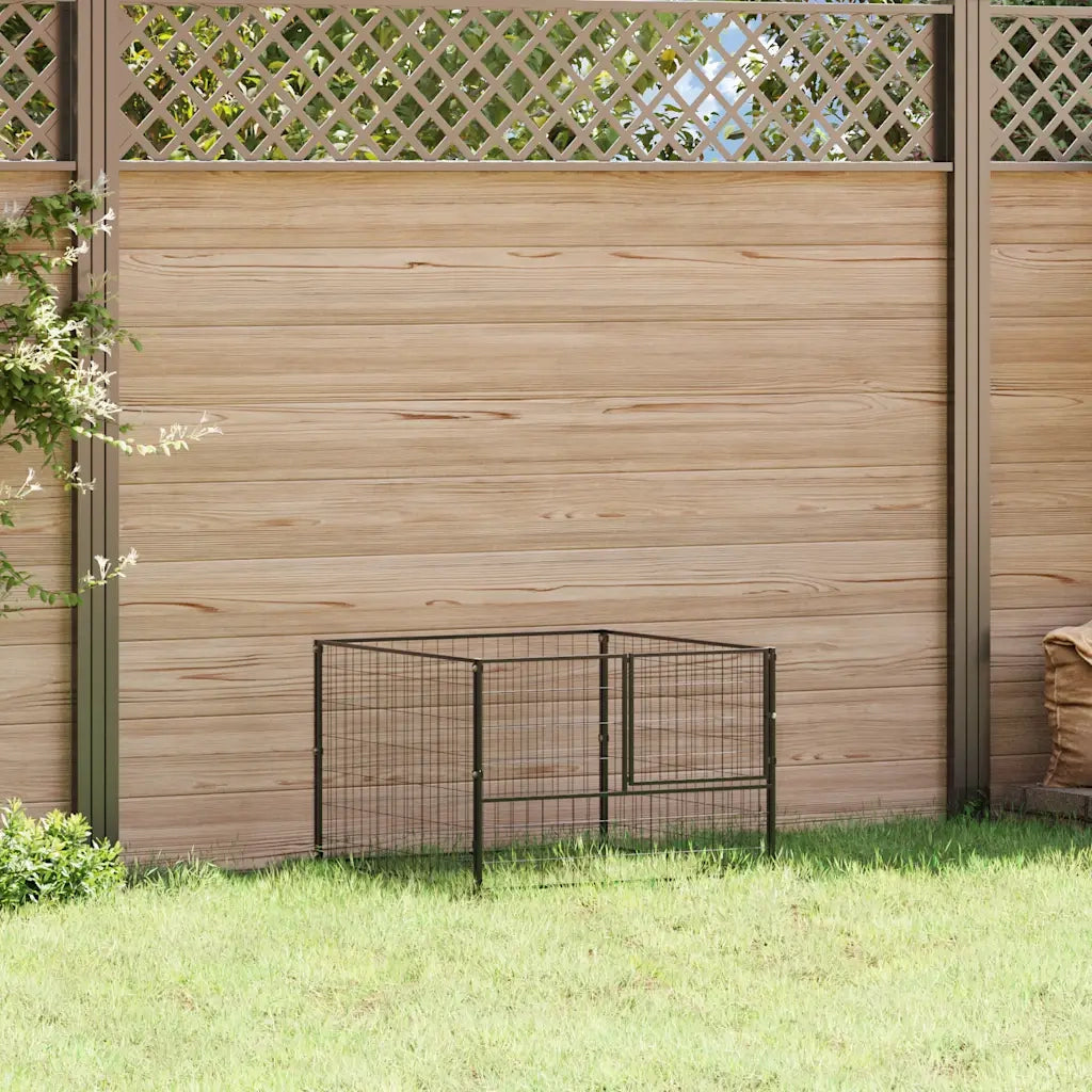 Gabbia per Cani Nera 100x100x70 cm in Acciaio 150789