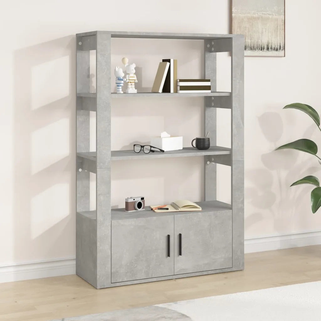 Credenza Grigio Cemento 80x30x119,5 cm in Legno Multistrato cod mxl 17645