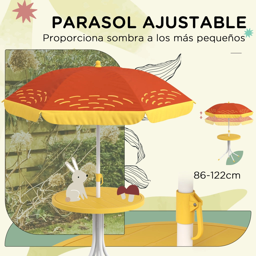 Set tavolo e sedie pieghevoli per bambini ¨C zephmum ¨C giallo, tema leone