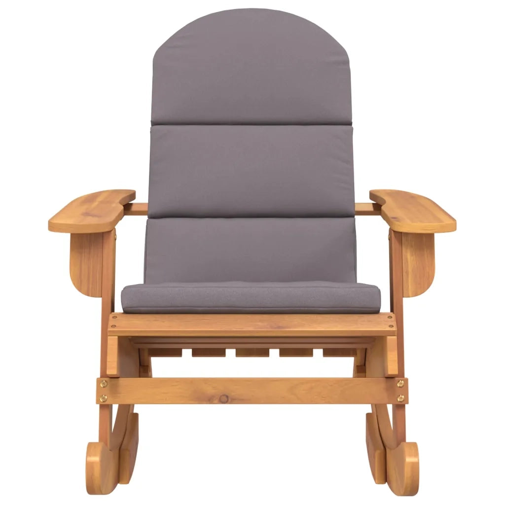 Sedia a Dondolo | Sedia da Giardino | Sedie da Esterno Adirondack con Cuscini Legno Massello di Acacia