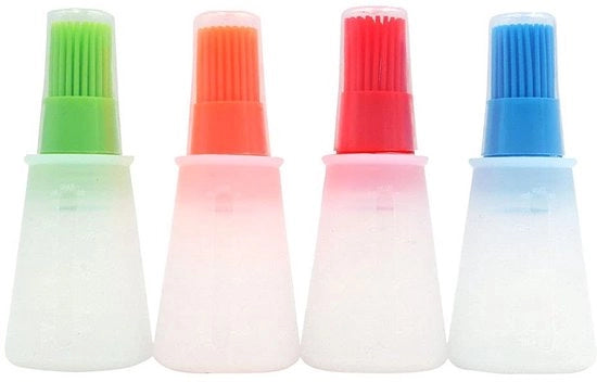 Set di pennelli per bagnare a silicone - 4 colori - testina resistente alle alte temperature - coperchio - resistente agli urti - sicuro per l'alimentazione - pennello per bagnare