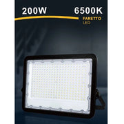 Trade Shop - Faro Led 200 W Ultra Slim Esterno Nero Ip65 Luce Fredda Naturale Calda Fs200w-n - -bianco Freddo      -