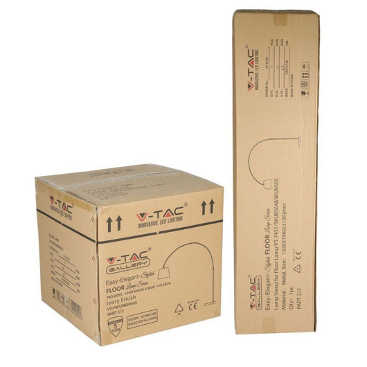 Lampada del pavimento a LED E27 paralume in avorio