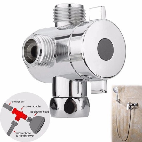 Distributore di acqua per doccia a 3 vie rapido da aprire - 1-in-2-uit valvola per intercettare la doccia e la testa di doccia - adattatore anti-leak per doccia