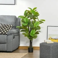 Ficus Artificiale per Interni ed Esterni, Pianta Artificiale Realistica con 78 Foglie, 130cm