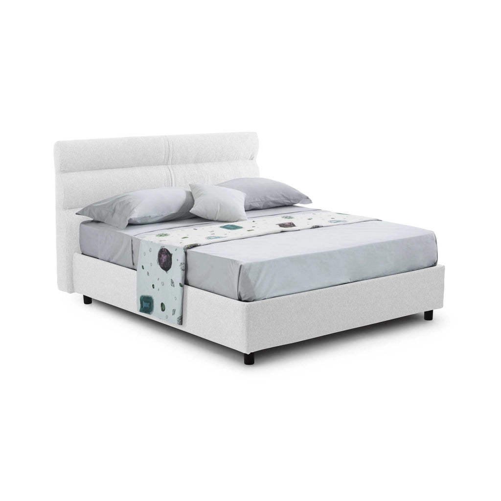 Brivio, Letto Piazza e Mezza Sfoderabile Made in Italy, Bianco