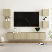 Set di Mobili Porta TV 7 pz-Set di 7 Credenza per TV Rovere Sonoma in Legno Multistrato 491230