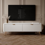 Kalase, Mobile Porta tv 2 Ripiani, 163x38x51h cm Bianco