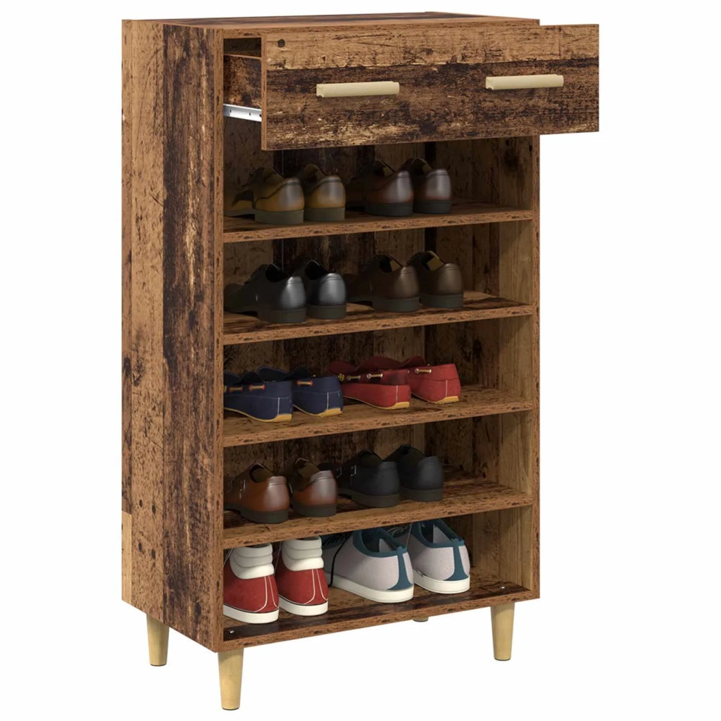 Mobile per scarpe con cassetto Legno vecchio 60 x 35 x 105 cm 8004210