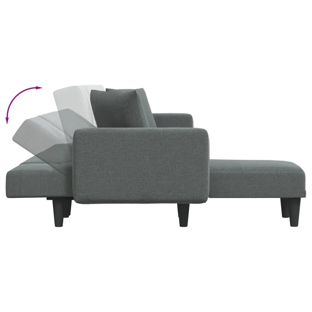 Divano Letto a L Grigio Scuro 275x140x70 cm in Tessuto 3157233