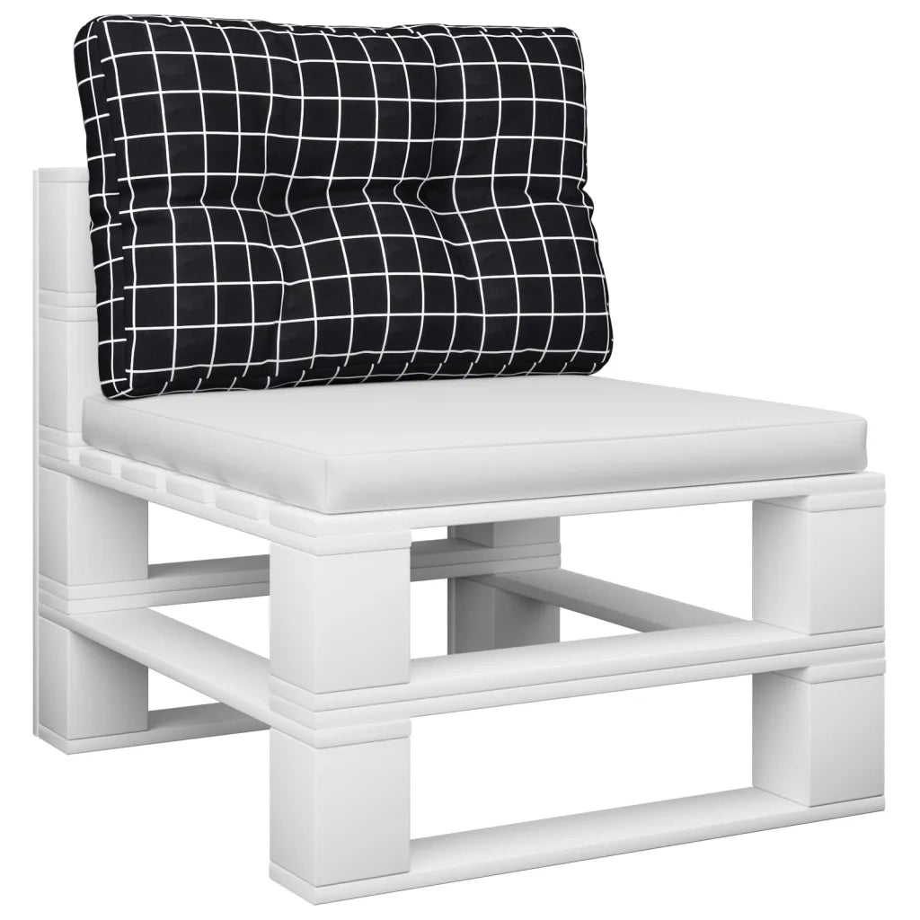 Cuscino per Pallet Motivo a Quadri Nero 60x40x12 cm in Tessutocod mxl 94466