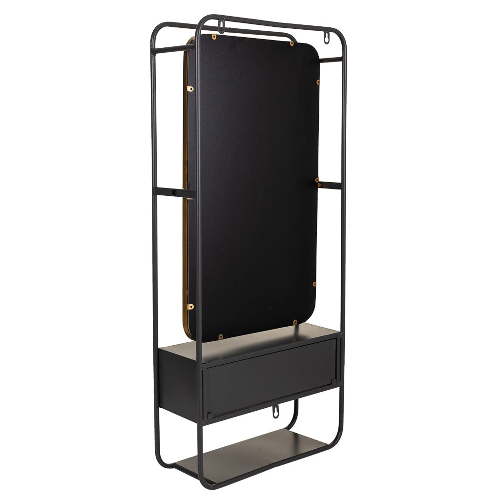 Specchio da parete in metallo nero 40x15x90h