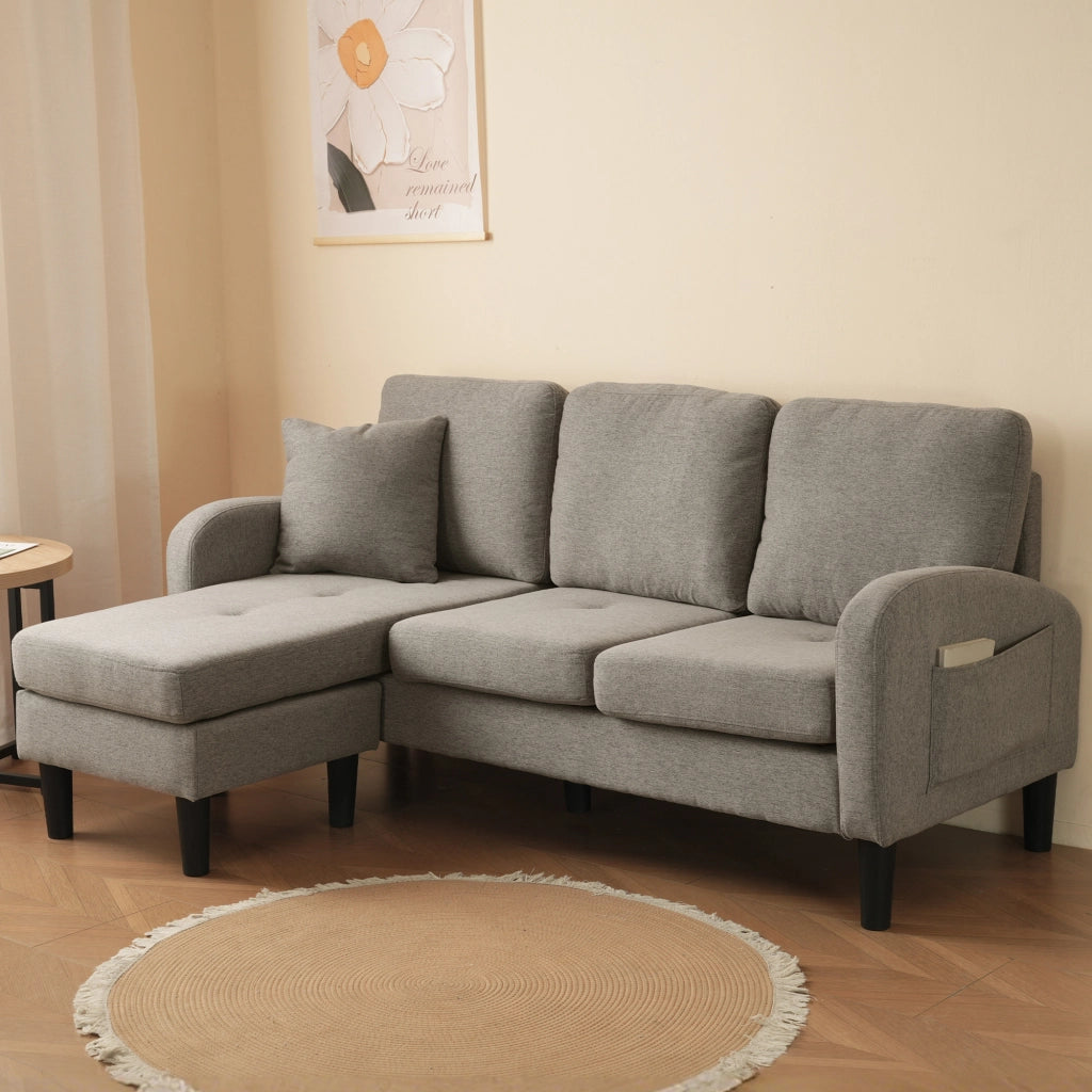DIVANO ANGOLARE MODULARE 166x118x77 cm Grigio scuro