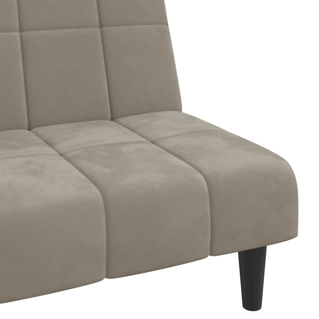 Divano letto | Sof¨¤ letto | Letto singolo a 2 Posti Grigio Chiaro in Velluto