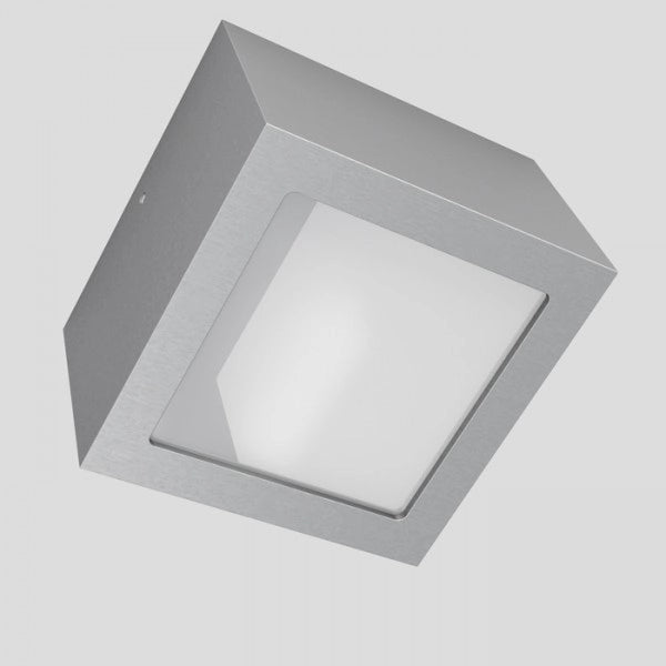 Plafoniera DEZA quadrato alluminio/Vetro satinato 230V G9 25W IP54