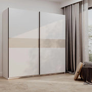 Armadio Camera da Letto Nalika, Guardaroba 2 Ante 2 Ripiani, 200x204h cm Bianco