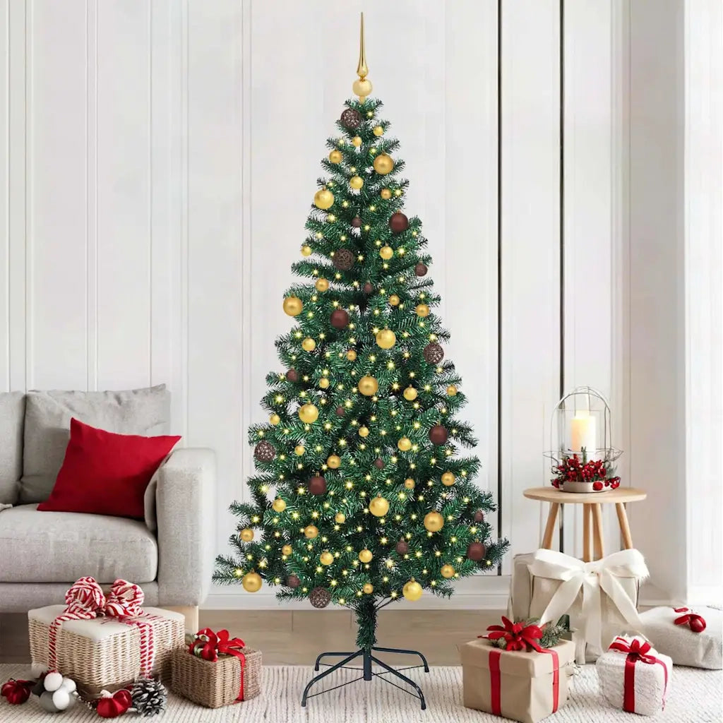 Albero di Natale artificiale con luci integrate Verde 210 cm 3396772