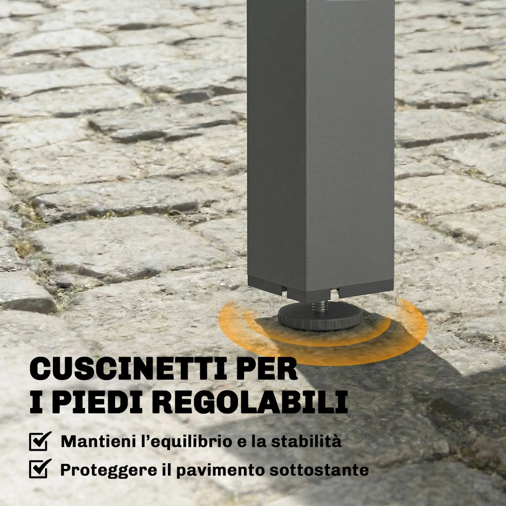 Tavolo da Giardino Allungabile ¨C zephmum ¨C Grigio Scuro, Alluminio, 110-170x90x75 cm