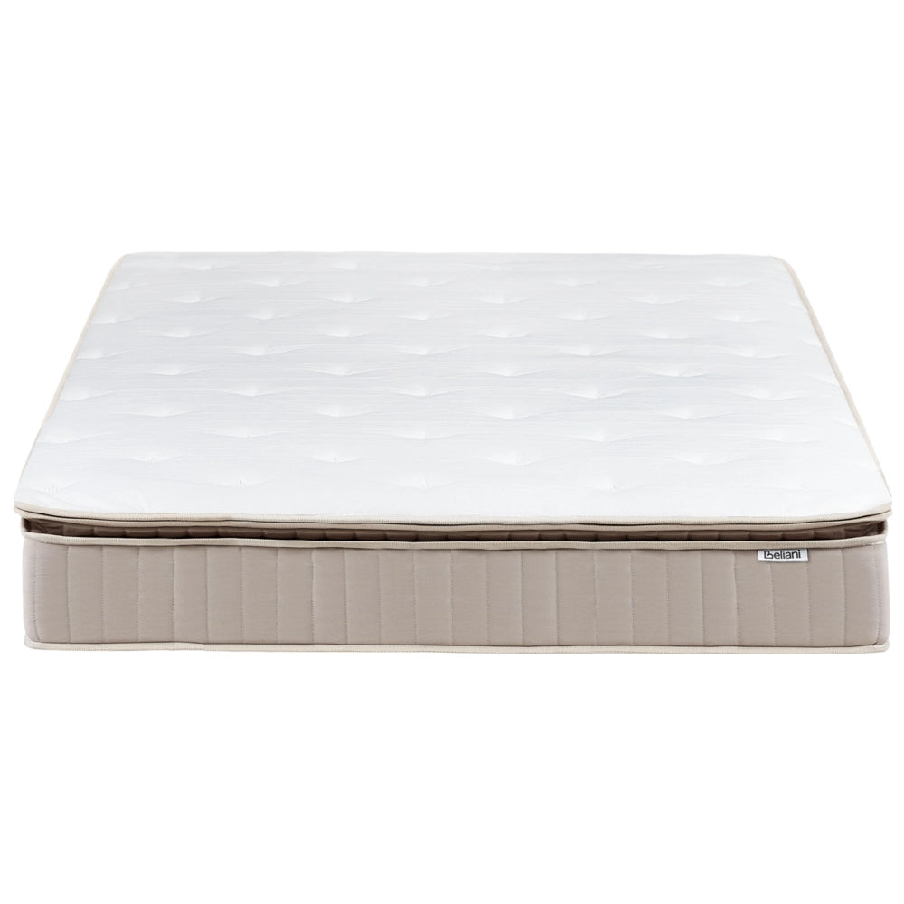 Materasso a molle insacchettate in lattice bianco e beige EU misura singola 140 x 200 cm durezza media con cerniera e rivestimento in poliestere rimovibile Accessori per la camera da letto