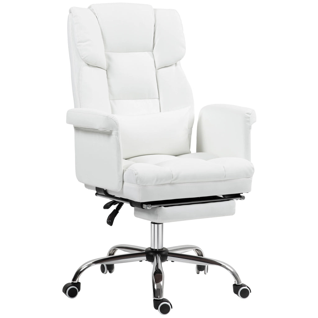 Sedia da Ufficio Ergonomica ¨C Xylo ¨C Altezza Regolabile 48-56 cm, Schienale Reclinabile, Poggiapiedi, Bianco