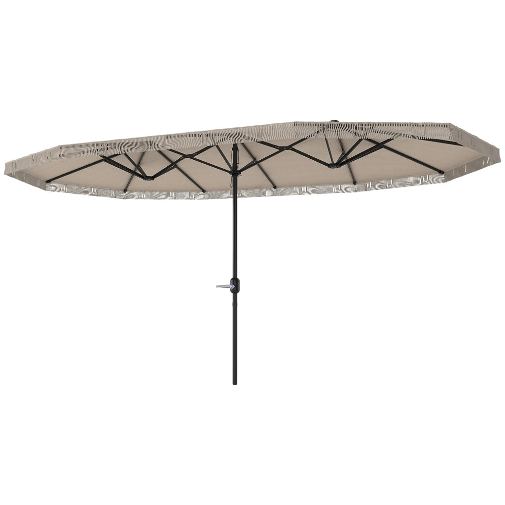 Parasole da giardino rettangolare doppio ¨C zephmum ¨C crema 4.5x2.65x2.6 m