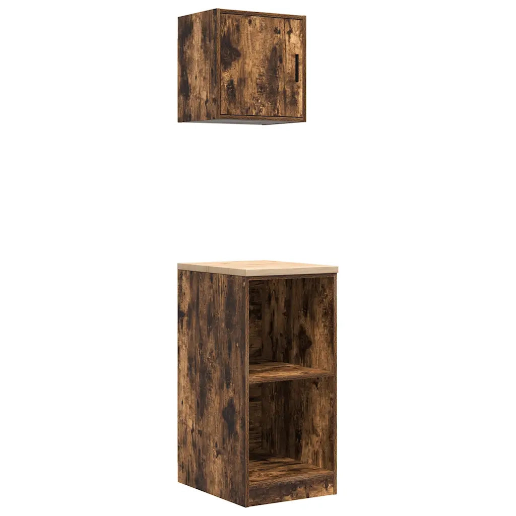 Armadi da Garage 2 pz Rovere Fumo in Legno Multistrato CFW6614996