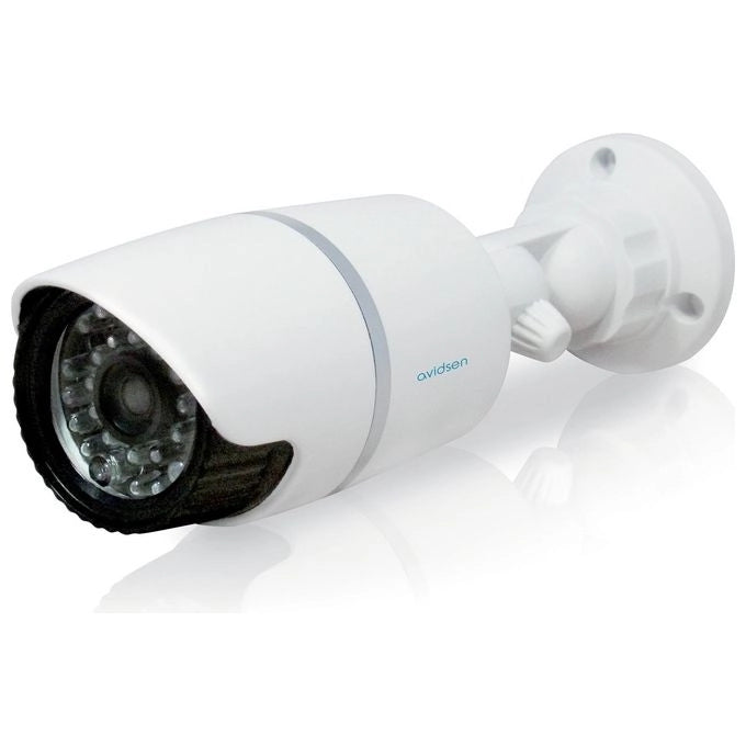 Avidsen 123043 Telecamera Finta Bullet per Interno ed Esterno LED Lampeggiante Snodo Regolabile 180° colore Bianco