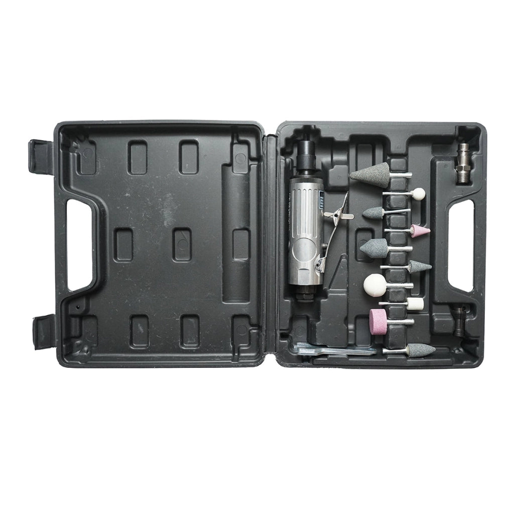Kit smerigliatrice pneumatica diritta, 25000 giri/min, pressione 6,3 bar, 16 pezzi Breckner Germany