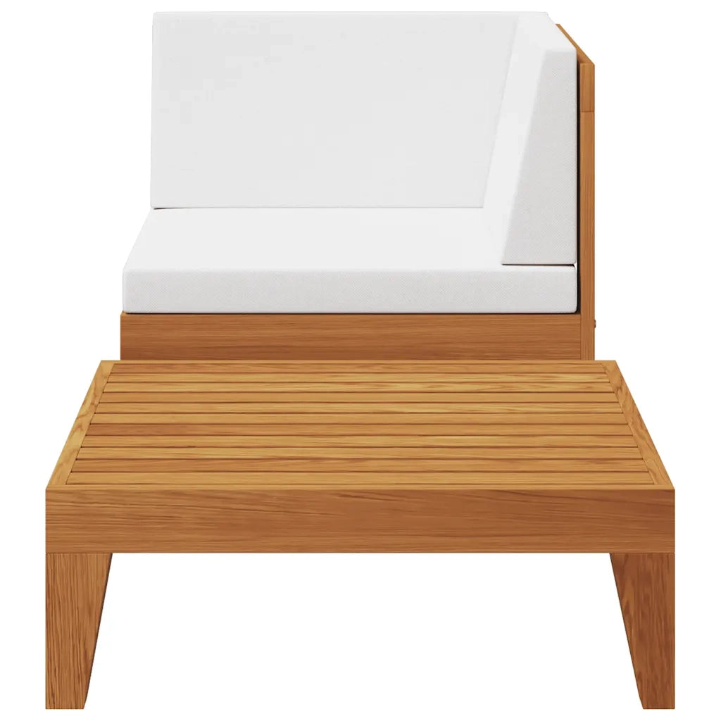 Set Divani da Giardino 2 pz | Set Salotto da Giardino con Cuscini in Massello d'Acacia