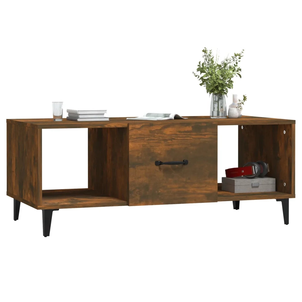 Tavolino da Salotto Rovere Fumo 102x50x40 cm Legno Multistrato cod mxl 25739
