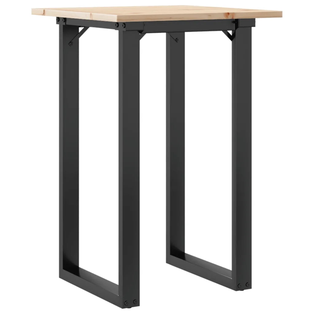 Tavolo da Pranzo Telaio a O 50x50x75 cm Legno Pino e Acciaio