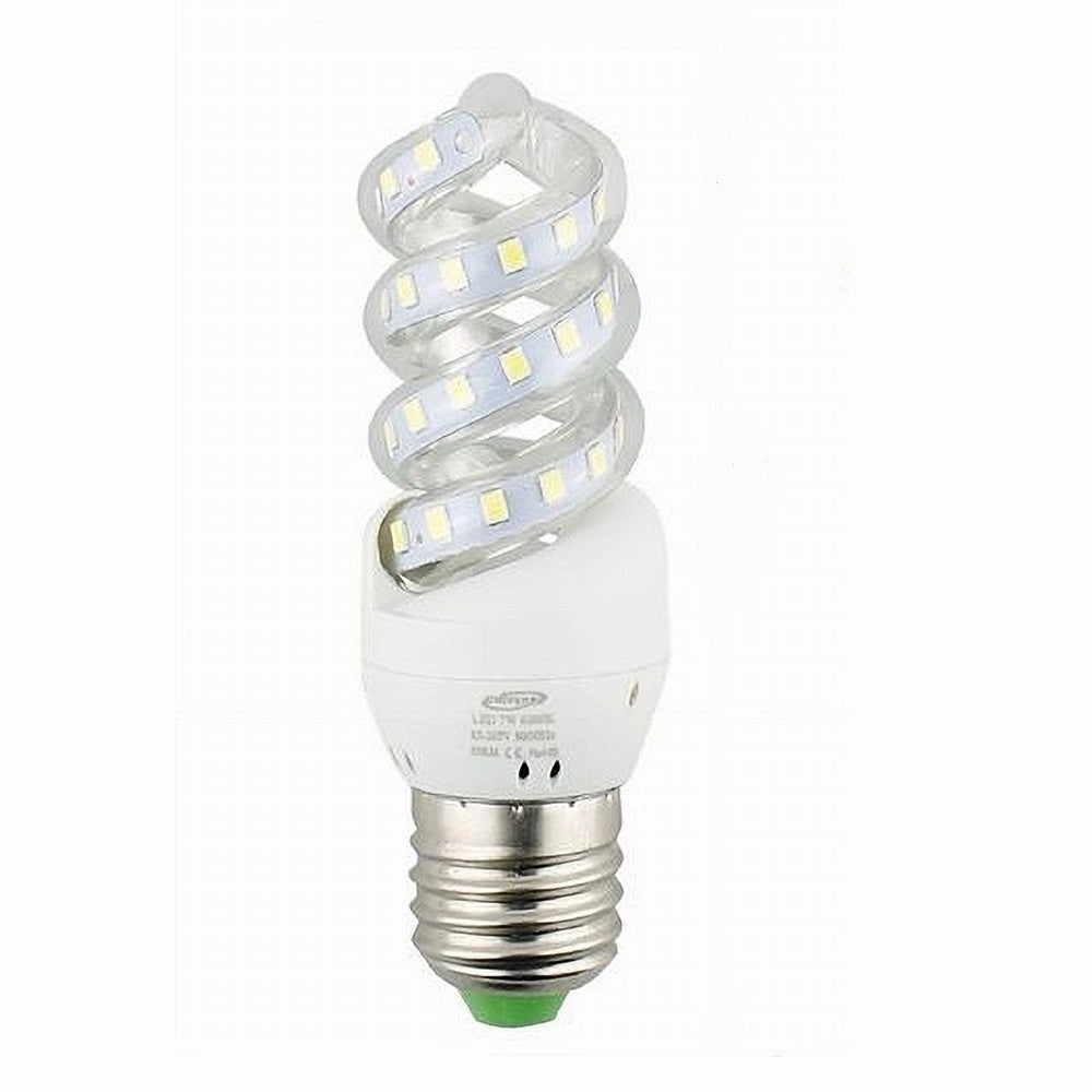 Trade Shop - Lampadina Led Spirale Attacco E27 7watt Luce 6500k 3000k 4000k Illuminazione S02 - -bianco Caldo      -